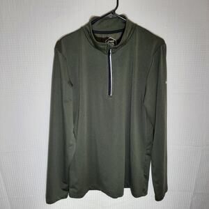 Asics M 1/4 Zip Pullover Mens Olive Green Long Sleeve Stretch Athletic Running